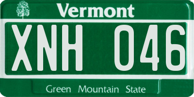 VT license plate XNH046
