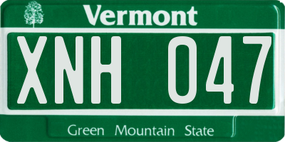 VT license plate XNH047