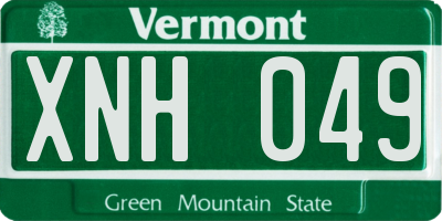 VT license plate XNH049
