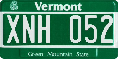 VT license plate XNH052