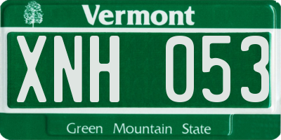 VT license plate XNH053