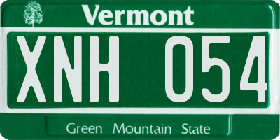 VT license plate XNH054