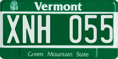 VT license plate XNH055