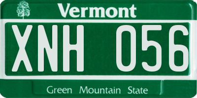 VT license plate XNH056