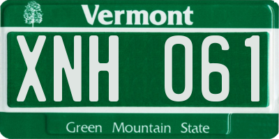 VT license plate XNH061