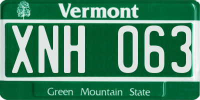 VT license plate XNH063