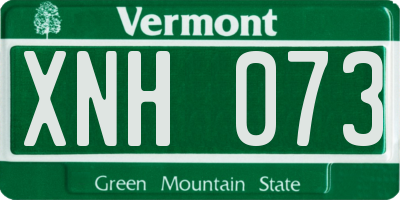 VT license plate XNH073