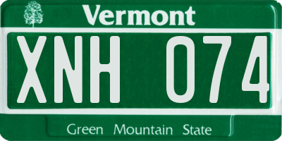 VT license plate XNH074