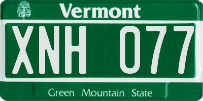 VT license plate XNH077