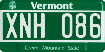 VT license plate XNH086