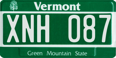 VT license plate XNH087