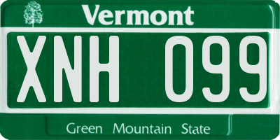 VT license plate XNH099