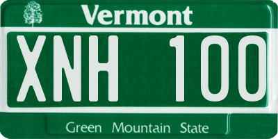 VT license plate XNH100