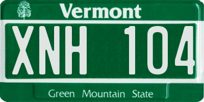 VT license plate XNH104
