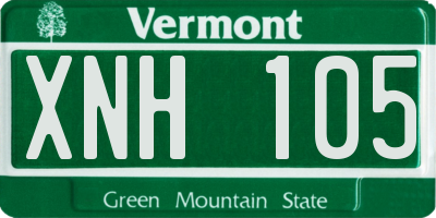 VT license plate XNH105