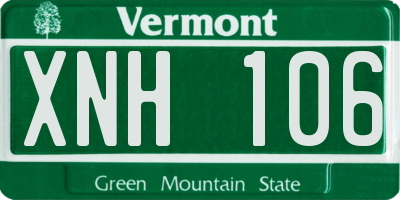 VT license plate XNH106