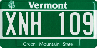 VT license plate XNH109