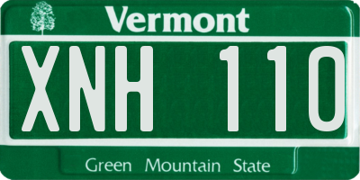 VT license plate XNH110