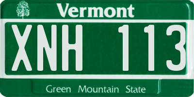 VT license plate XNH113