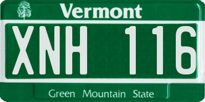 VT license plate XNH116