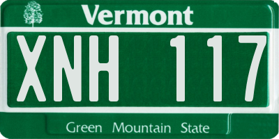 VT license plate XNH117