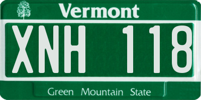 VT license plate XNH118