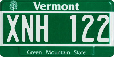 VT license plate XNH122