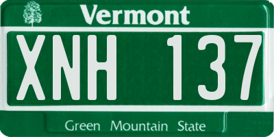 VT license plate XNH137