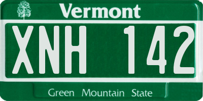 VT license plate XNH142