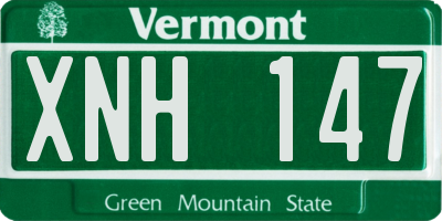 VT license plate XNH147