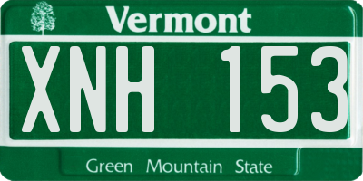 VT license plate XNH153