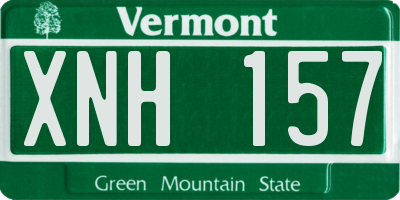 VT license plate XNH157