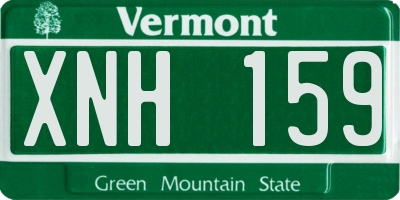 VT license plate XNH159