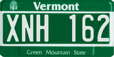 VT license plate XNH162