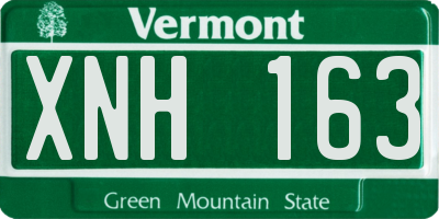 VT license plate XNH163