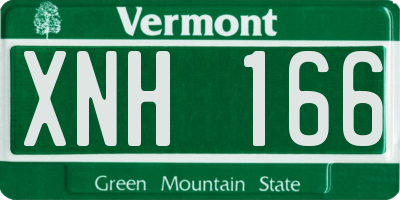 VT license plate XNH166