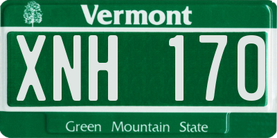 VT license plate XNH170