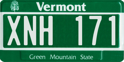 VT license plate XNH171