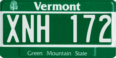 VT license plate XNH172