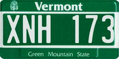 VT license plate XNH173