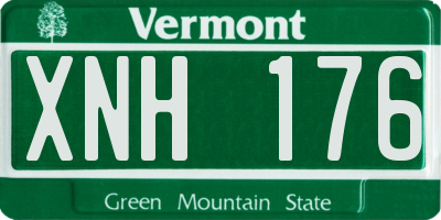 VT license plate XNH176