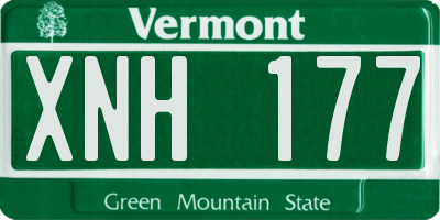 VT license plate XNH177