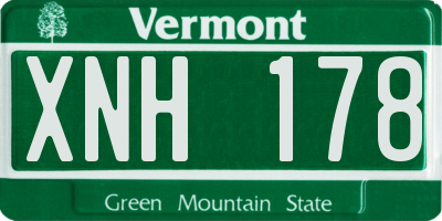 VT license plate XNH178