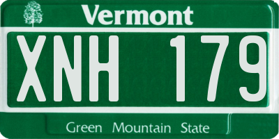 VT license plate XNH179
