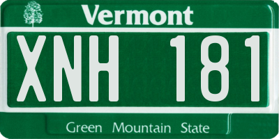 VT license plate XNH181