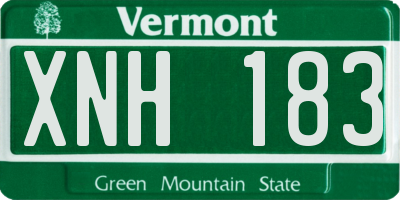 VT license plate XNH183