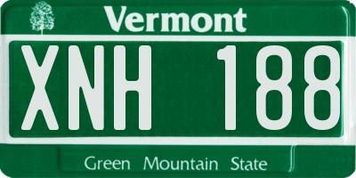 VT license plate XNH188