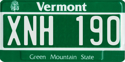 VT license plate XNH190