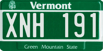 VT license plate XNH191
