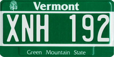VT license plate XNH192